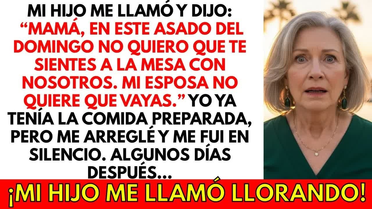 Mi HIJO dijo： “En la cena, no quiero que te sientes con nosotros.” Una semana después...
