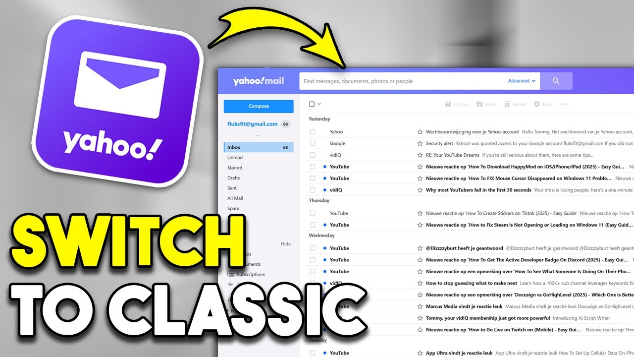 How to Change Yahoo Mail Back to Classic View