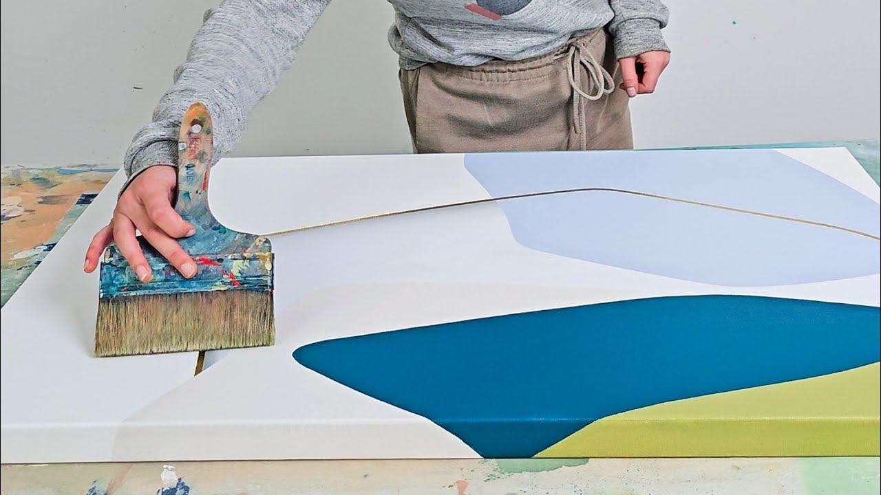 Как рисовать минималистичную абстракцию с помощью листового золота | Урок современного искусства