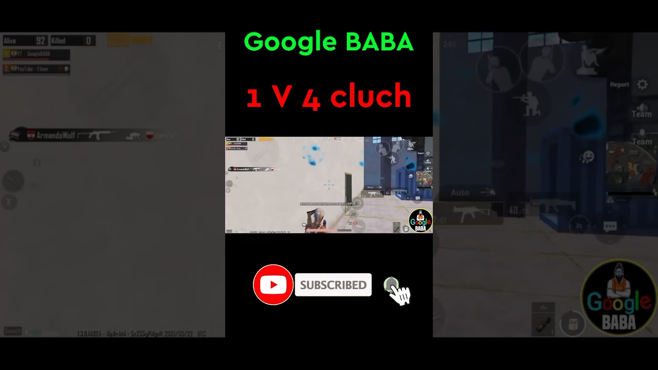 Google BABA gaming | 1 V 4 Cluch in Militarybase | #Short #GoogleBabaGaming #Youtubeshorts
