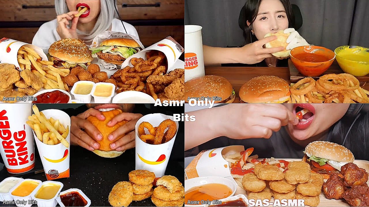 ASMR BURGER KING Compilation//Compilation///no talking///Bites only////asmr Mukbang//asmr food