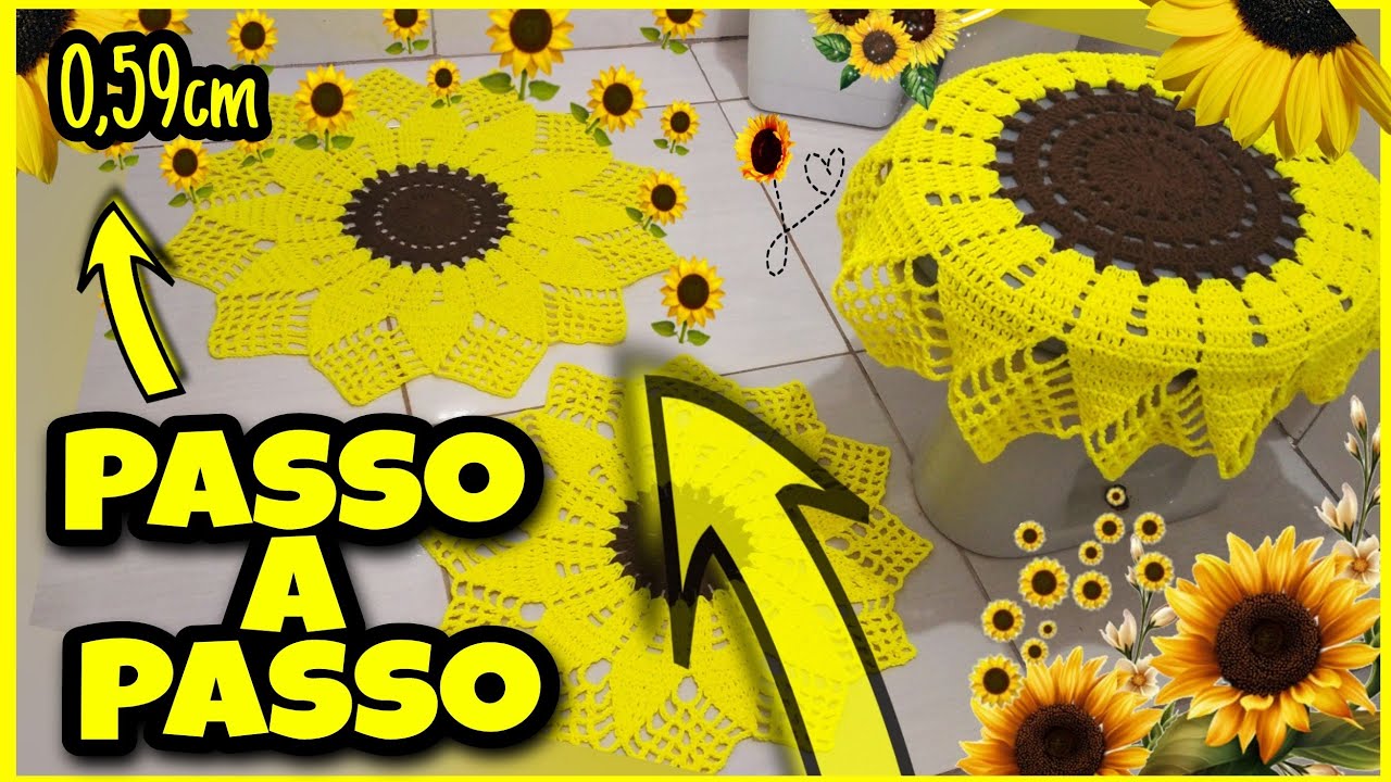 🌻Jogo de Banheiro Girassol _Remake🌻 TAPETE TAMANHO  MÉDIO (0,59cm)