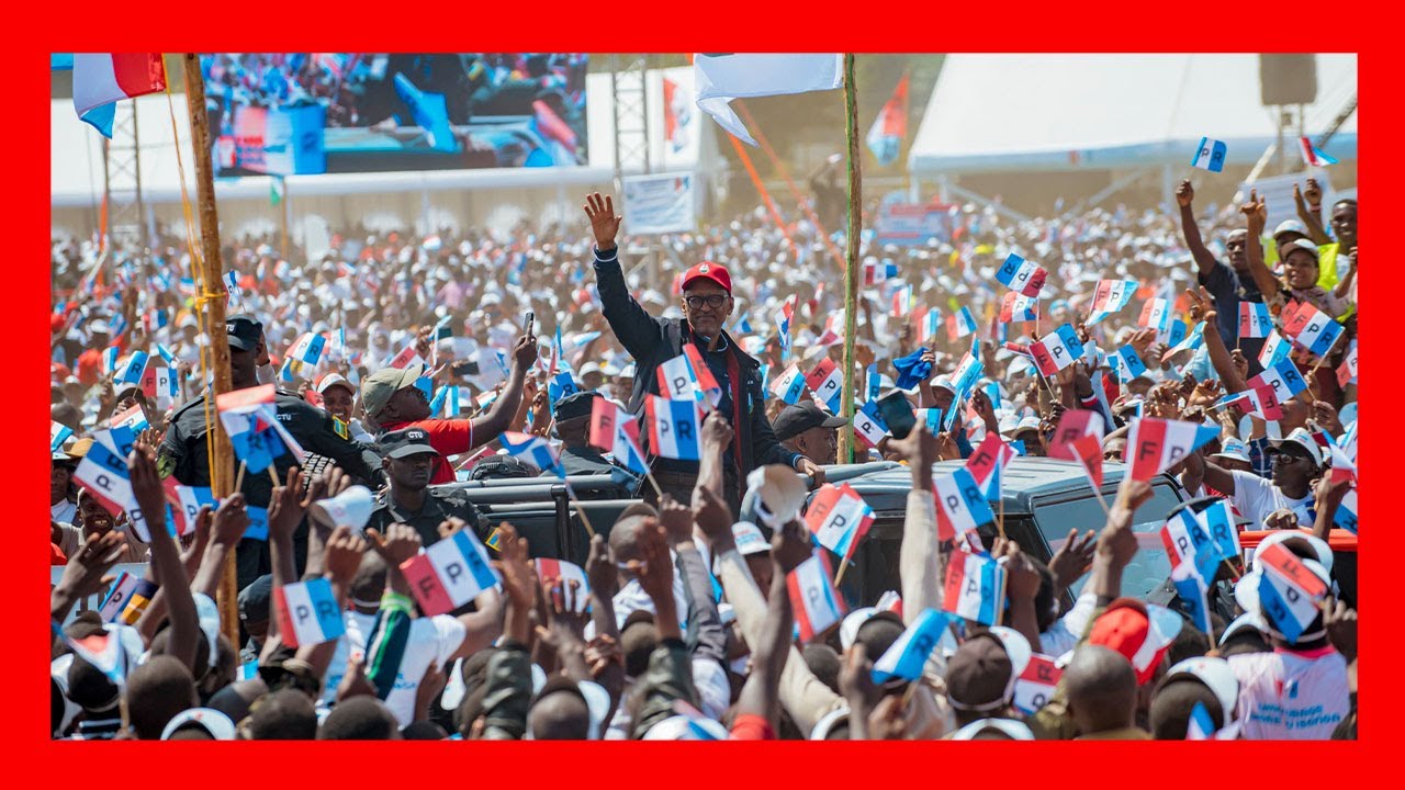 Umukandida wa FPR Inkotanyi, Paul Kagame, yiyamamarije imbere y'abasaga ibihumbi 250 i Rubavu