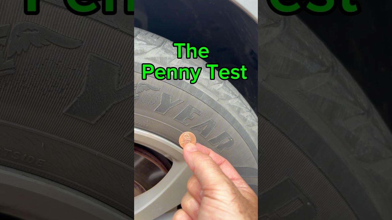 Here&rsquo;s how to check your tire&rsquo;s tread level with the penny test and the quarter test.  #tires
