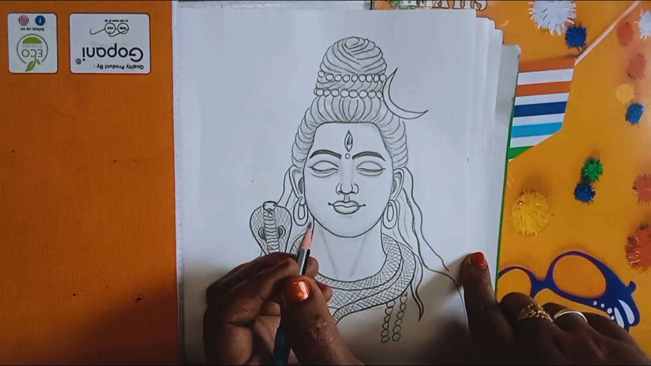 Mahadev Drawing Easy, How To Draw Lord Shiva, Pencil Sketch Mahadev, Lord Shiva Drawing Step By Step