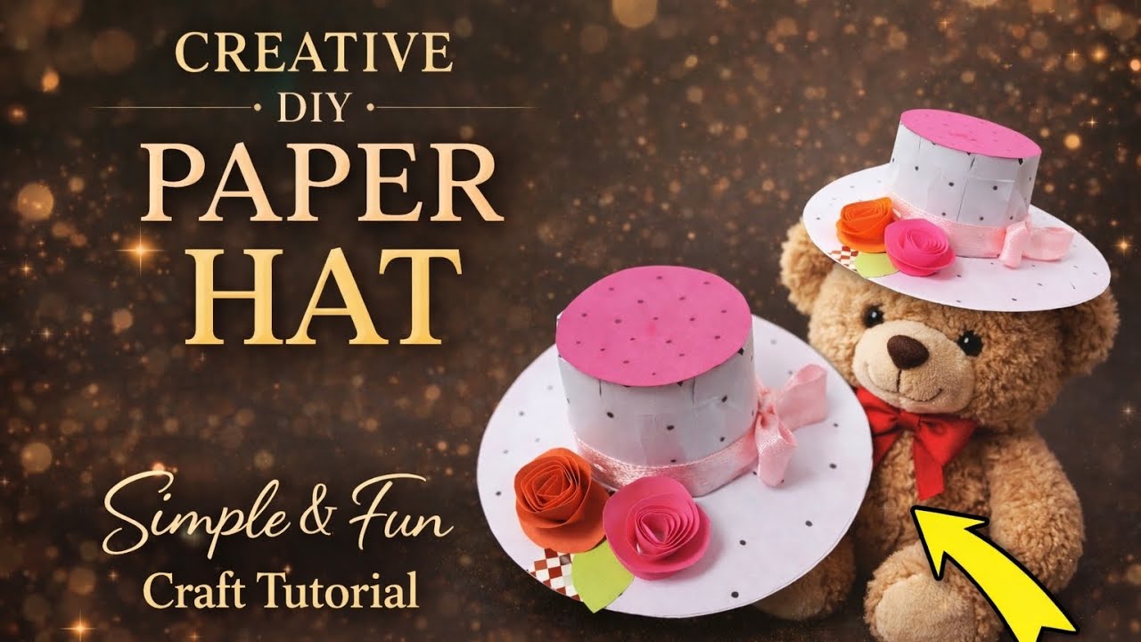 Paper Hat 🎩👒👒 #diy #craft #papercraft #trending #gift #trend #trendingvideo  #handmade 