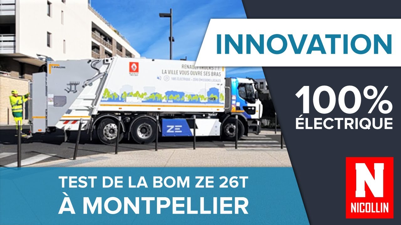 #Innovation Le centre NICOLLIN SMN de Montpellier teste la BOM ZE 26t 100% électrique Renault Trucks