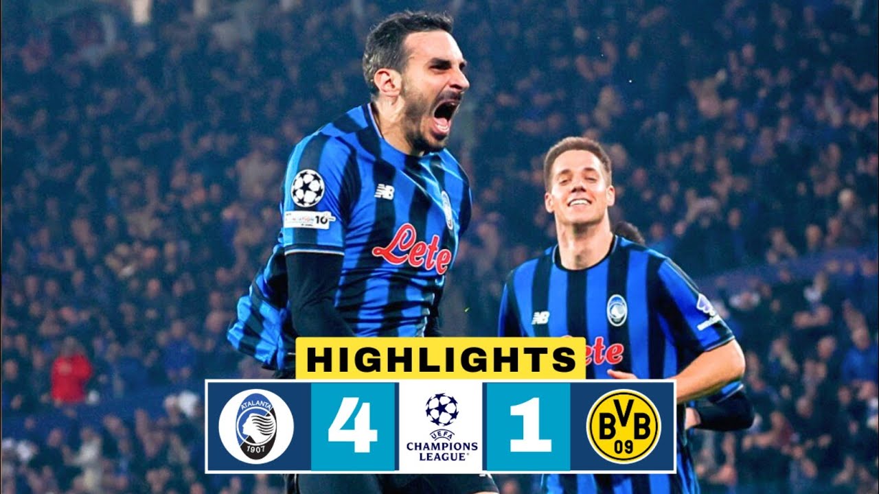 Atalanta vs Borussia Dortmund 4-1 (Agg. 4-3) | Highlights | Zappacosta Goal | Bensebaini Red Card 
