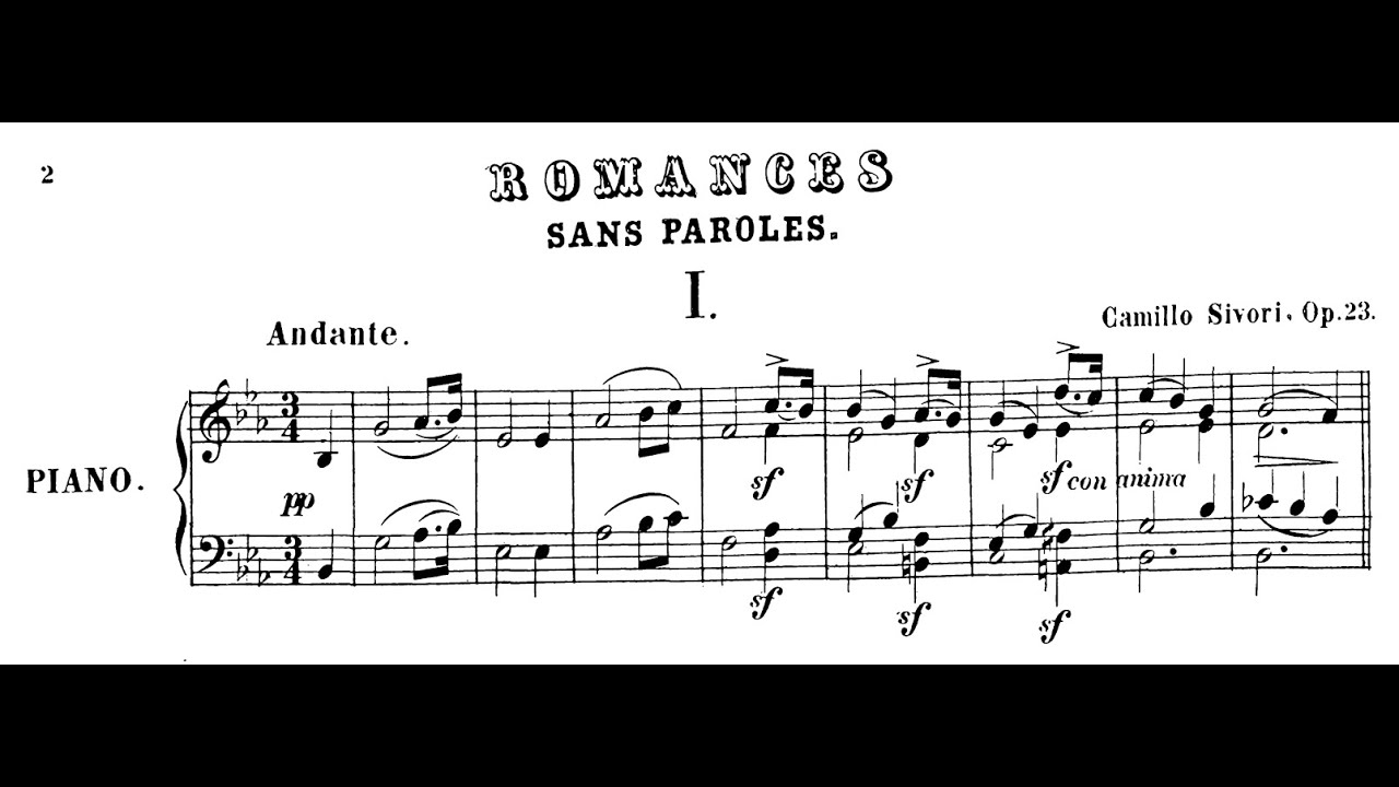 Sivori (Paganini's student) - 2 Romances sans paroles: No. 1 in E-flat Major, Op. 23 (Sheet Music)