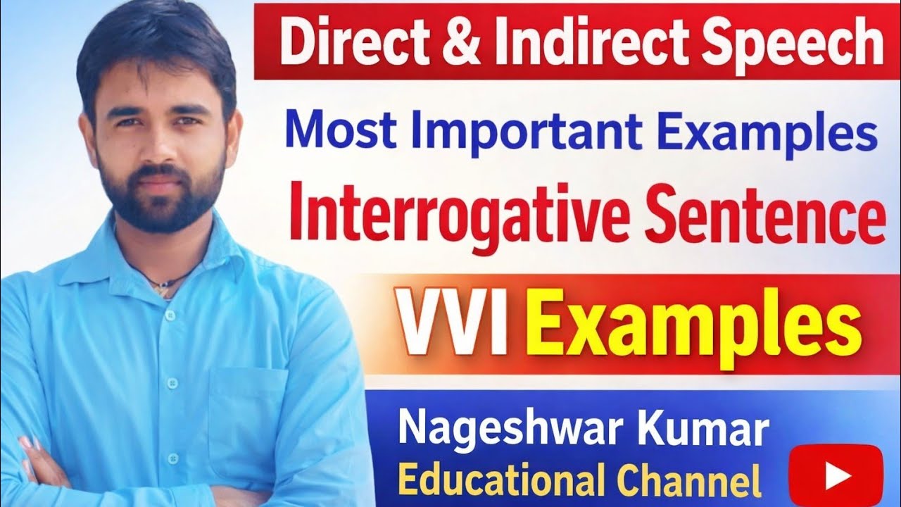 Direct to indirect most important examples Interrogative sentences vvi questions #english #examup #