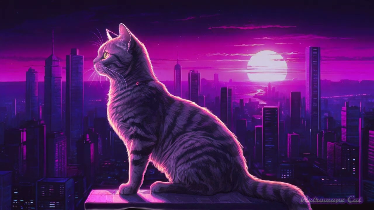 ⫷ Synthcat's Sunset ⫸  80's Synthwave ● Chillwave ● Retrowave Music