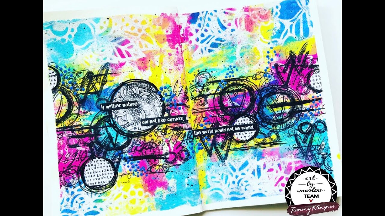 Tambarambaa creates an Art Journal Page using Art by Marlene goodies