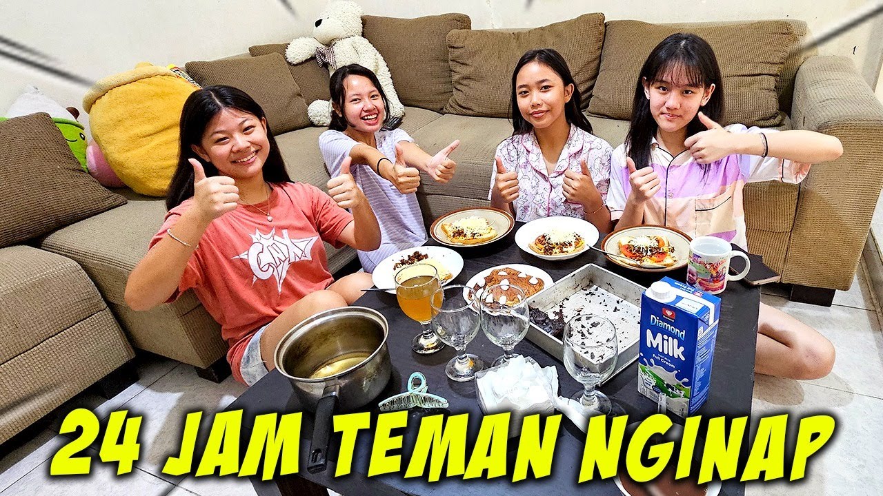 24 JAM TEMAN CHIARA NGINAP DI RUMAH ! BIKIN KUE,TIDUR, NONTON BIOSKOP BARENG ! Vlog Lucu
