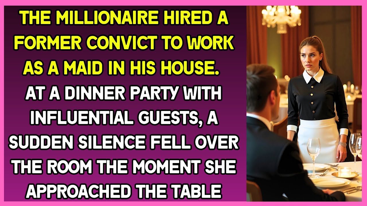 Millionaire hired ex-convict to work as maid in his house. At dinner party she approached the table
