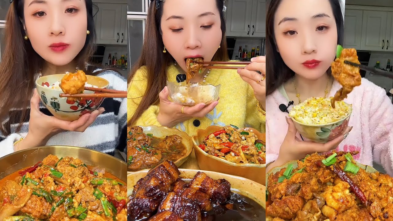 Mukbang Makanan Pedas Lauk Melimpah + Nasi Hangat ASMR Makan Besar Bikin Nagih
