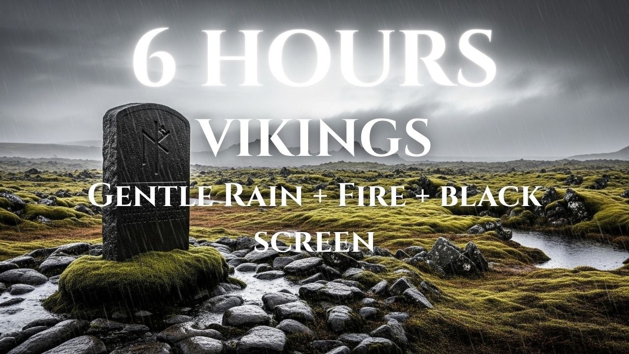 Sleep Like a Viking: 6 Hours Cozy Fireside Stories for Deep Sleep | Rain Ambience | Black Screen