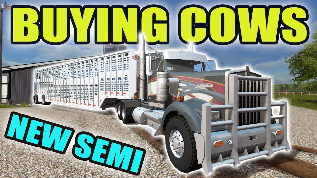 FARMING SIMULATOR 2017 | HAULING COWS WITH THE NEW KENWORTH & LIVESTOCK TRAILER + SMALL HARVEST