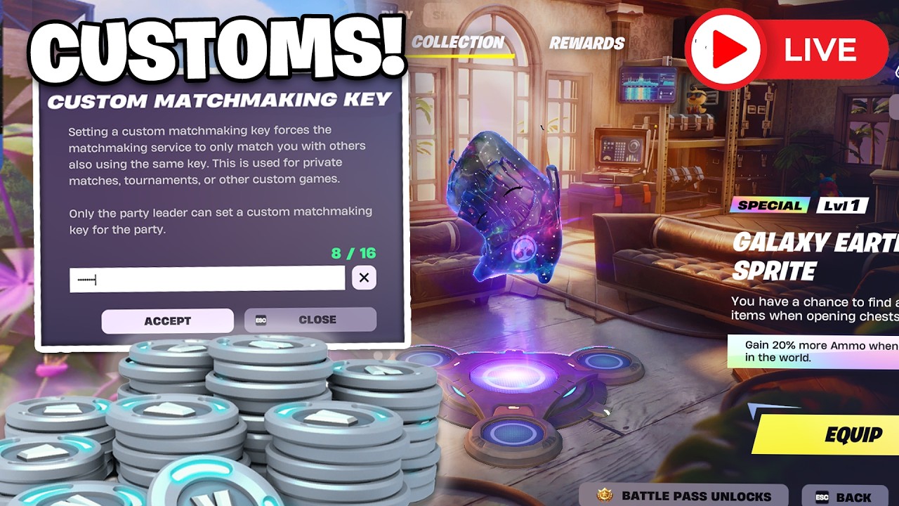 🔴 LIVE: FORTNITE VBUCK CUSTOMS YOU CAN JOIN!