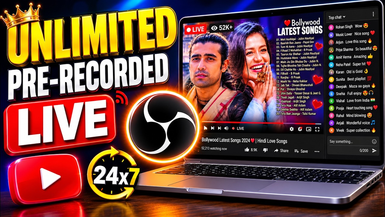 Unlimited 24/7 Live Streaming on YouTube Using OBS Studio