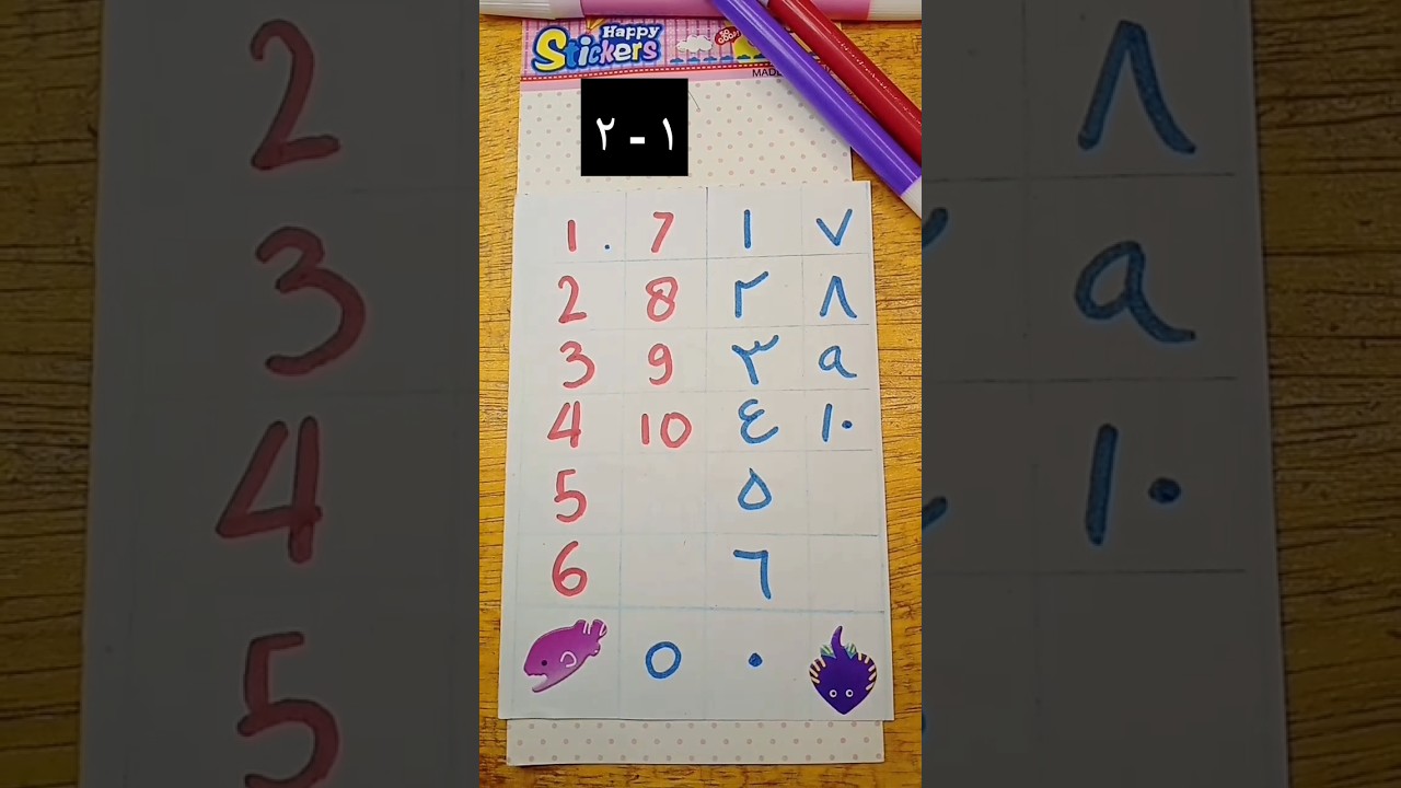 Cara mudah belajar angka arab 1-10 #art #drawing #education #belajar #angka #shortvideo