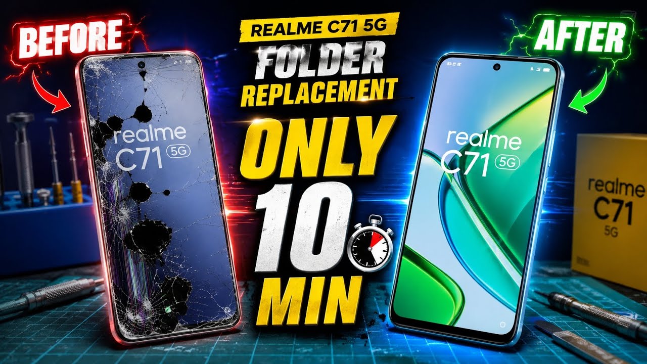 Realme C71 5G Folder Replacement ⚡ Only 10 Minute Me Full Change 😱 Before After