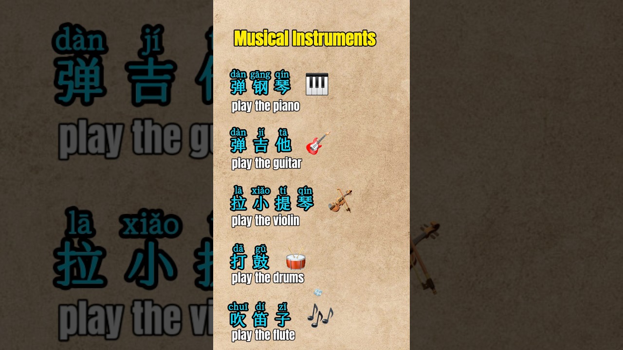 How to Say Musical Instruments in Chinese