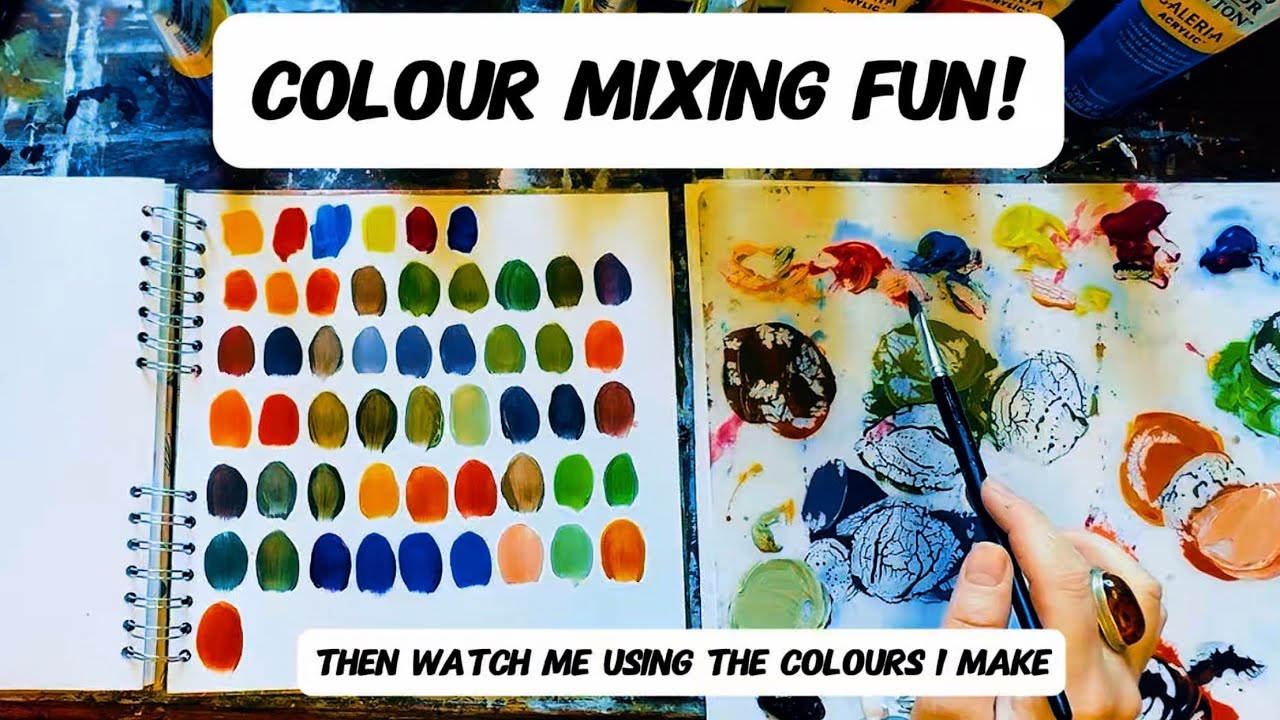 Colour mixing with acrylics & Painting harmonious plants 🎨