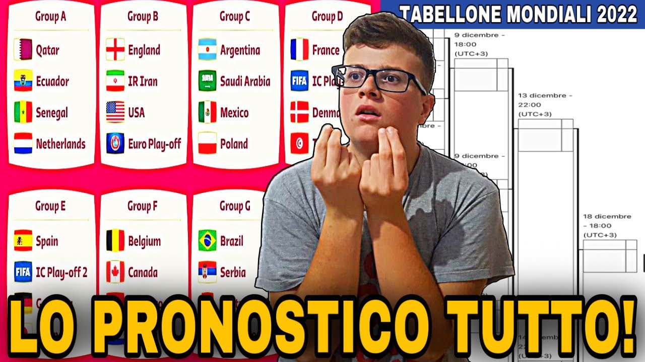 PRONOSTICO TUTTO il MONDIALE in QATAR 2022 dai GIRONI alla FINALISSIMA (IL TABELLONE COMPLETO)