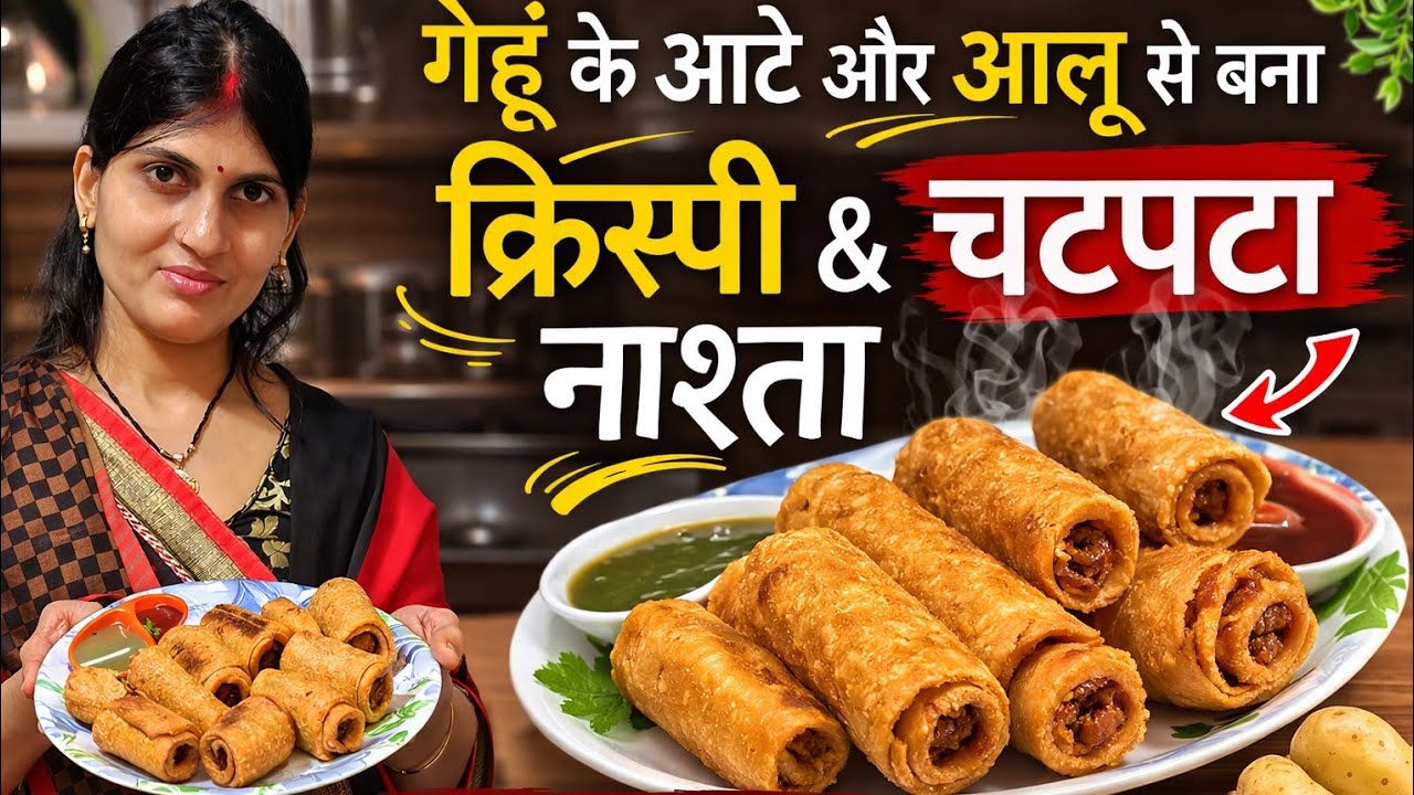 गेहूं के आटे और आलू का क्रिस्पी नाश्ता|Crispy Aloo Atta Nashta Recipe |Easy Breakfast Recipe| snacks