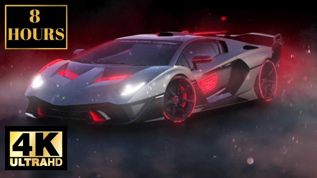 Luxury Car Lamborghini Wallpaper Screensaver Background 4K 8 HOURS With Music