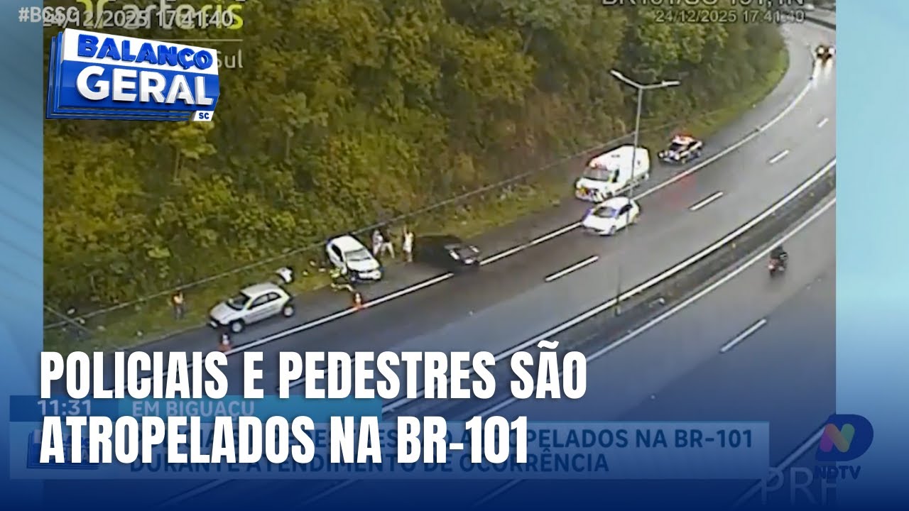 Carro atropela policiais e outras duas pessoas em ocorrência na BR-101