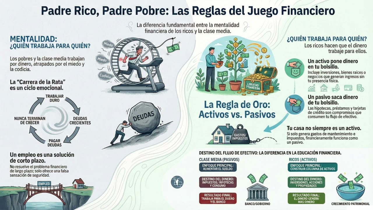 Analizando PADRE RICO, PADRE POBRE |Robert Kiyosaki | Los Ricos No Trabajan Por DINERO(AudioPodcast)
