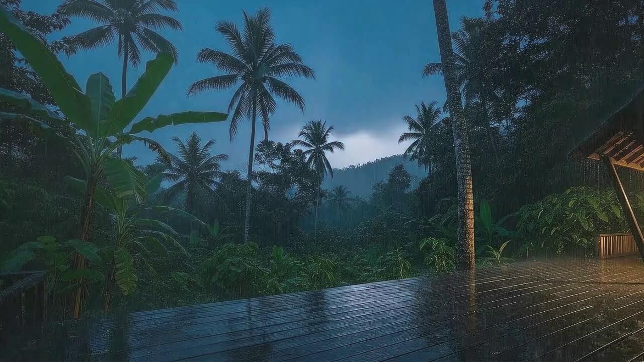 Deep Sleep Tonight with Calm Rain Sounds and Soft Thunder Murmur at Cozy Cabin 🌧️