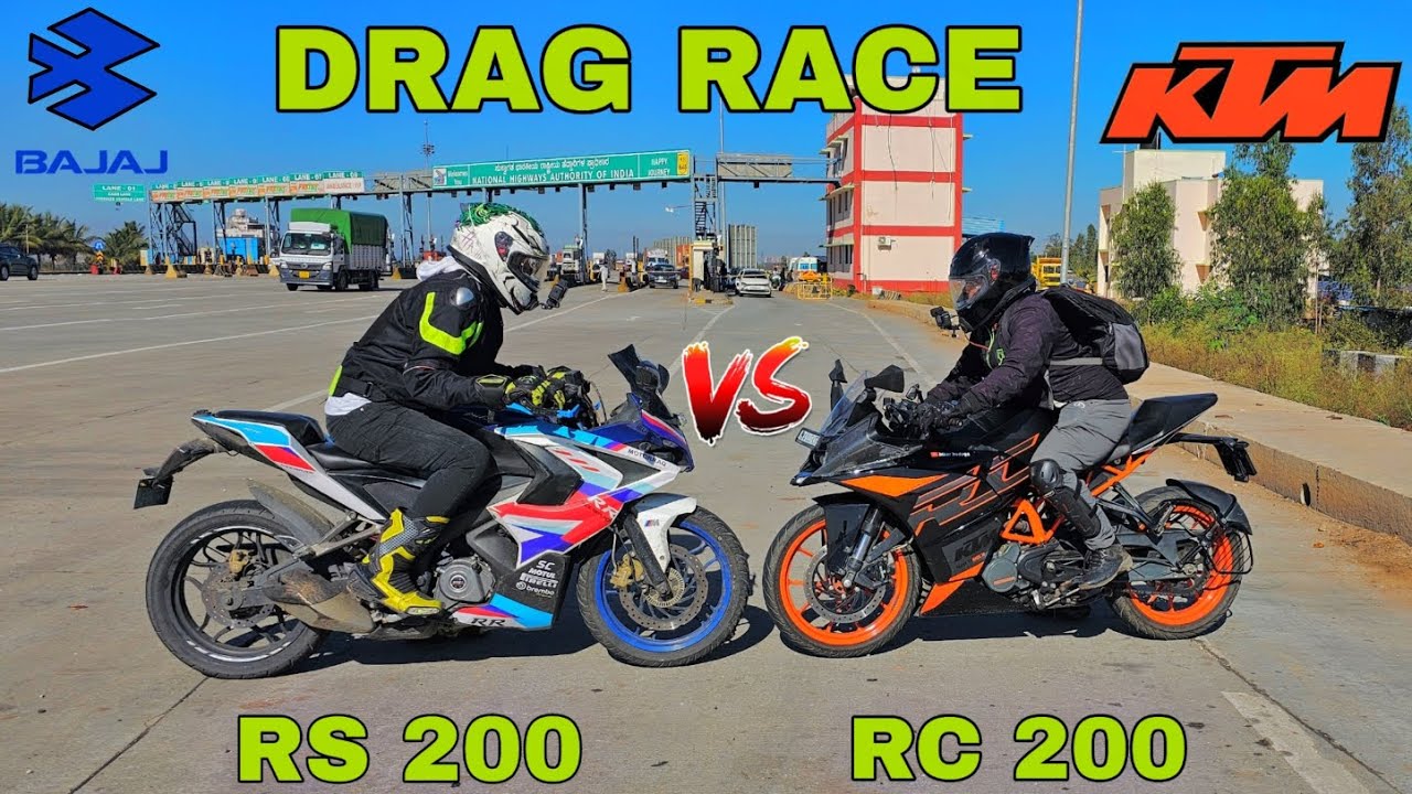 BAJAJ PULSAR RS 200 VS KTM RC 200 ( DRAG RACE ) 🔥