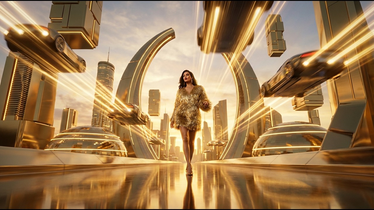 Inside the Most Advanced Golden City of the Future | Sci-Fi Advance City 8K