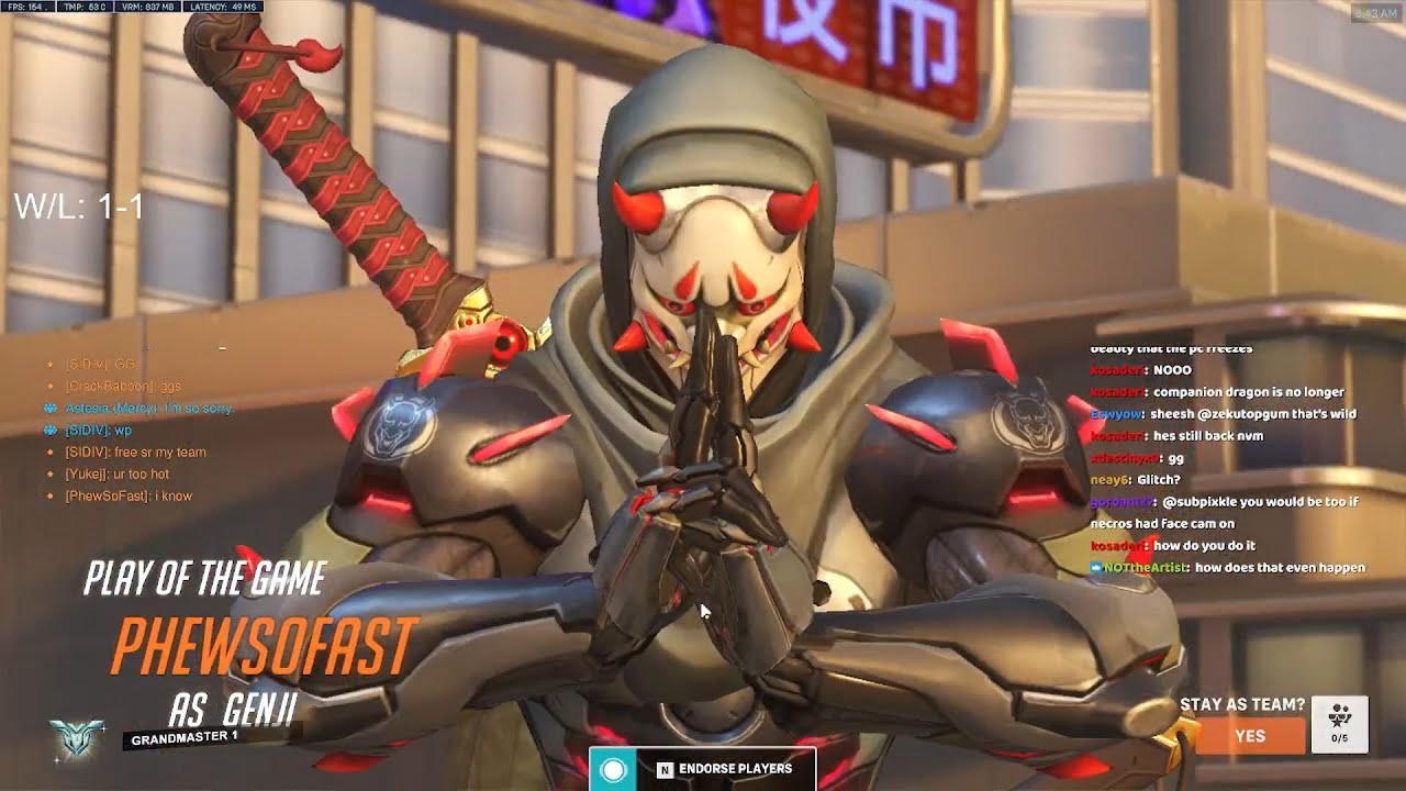 POTG! This is what Genji One Trick looks like in Overwatch 2 - NECROS GENJI GAMEPLAY OW 2