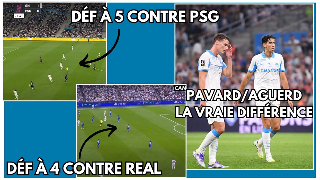 Real/OM, OM/PSG, deux matchs complémentaires ? Défense à 3, à 4 ou à 5 ? Super Aguerd !