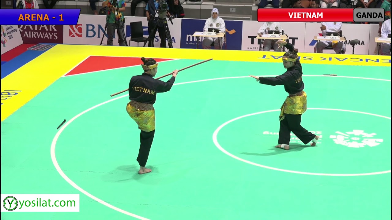 Pencak Silat Artistic Female Doubles Vietnam Finals | 18th Asian Games Indonesian 2018