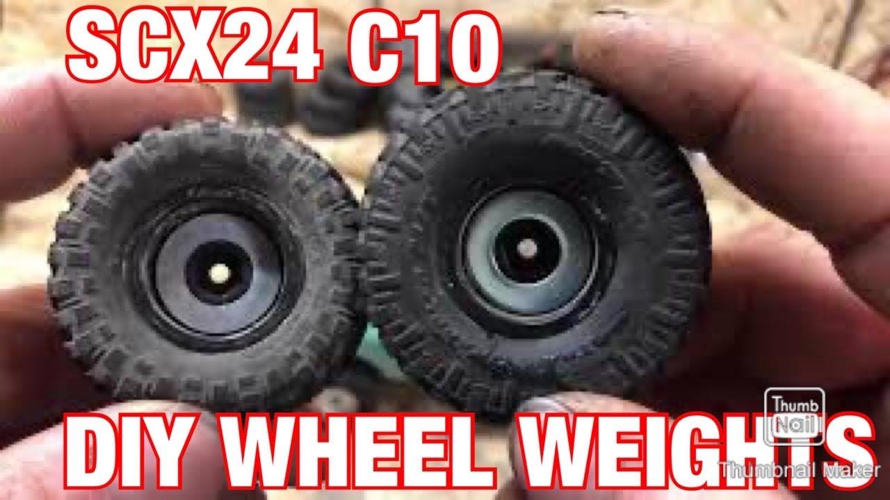Axial scx24 upgrade!! DIY wheel weights!!