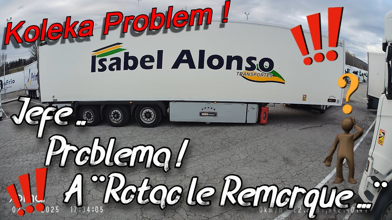 A un camionero de Isabel Alonso se le desengancha el semirremolque al arrancar #isabelalonso #camion
