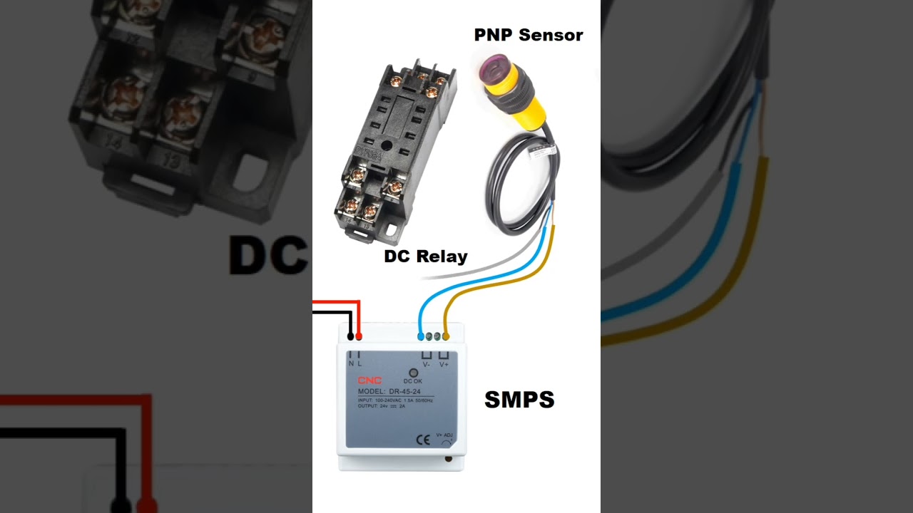 PNP Sensor Connection with Relay #cncelectric