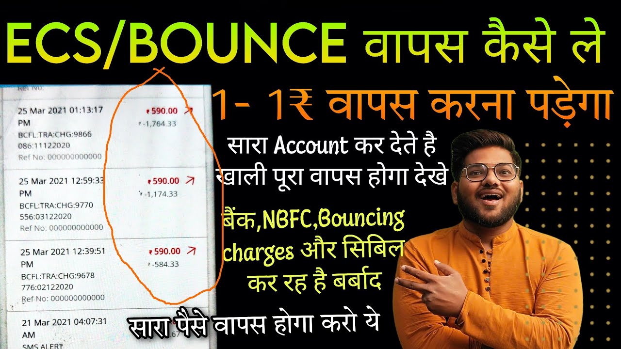 How can I get back ECS return charges ECS  CHARGE,NACHPROBLEM|ECS CHARGES REFUND KAISE LE | 590,295