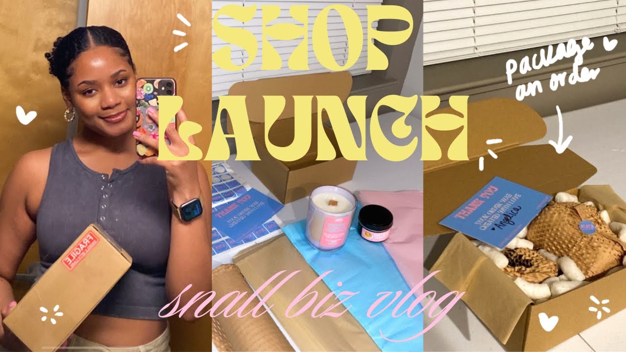 SHOP LAUNCH VLOG 📦🕯️| Packaging an order for my small business using Shopify, small biz vlog