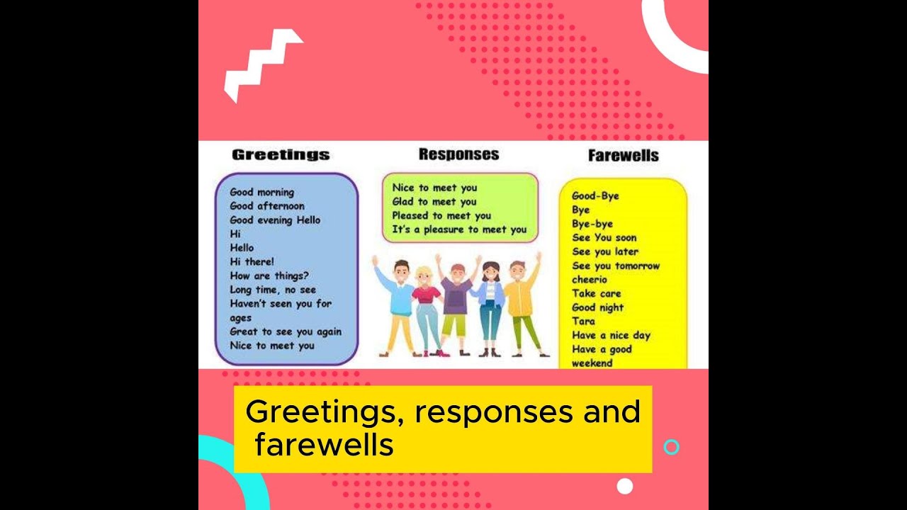 Greetings, responses and farewells