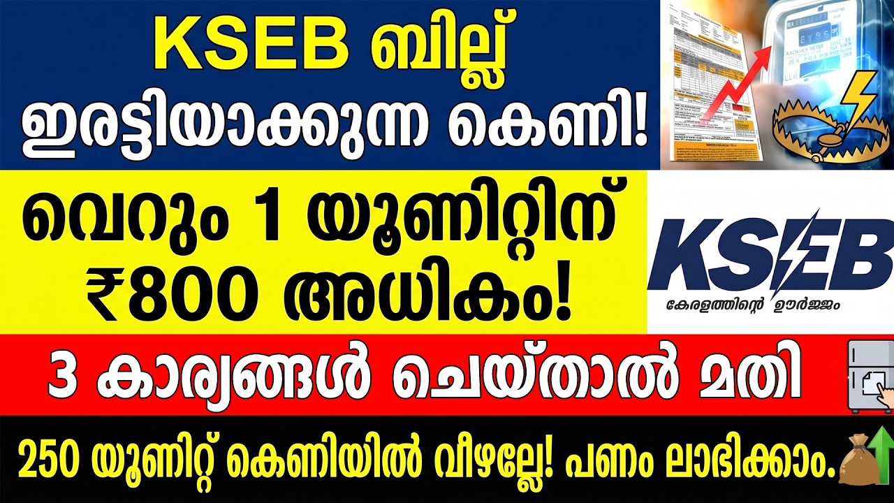₹800 രൂപ ലാഭിക്കാൻ വെറും 1 യൂണിറ്റ് മതി! KSEB ബില്ലിലെ ആ രഹസ്യം ഇതാ..KSEB Bill Saving Tips