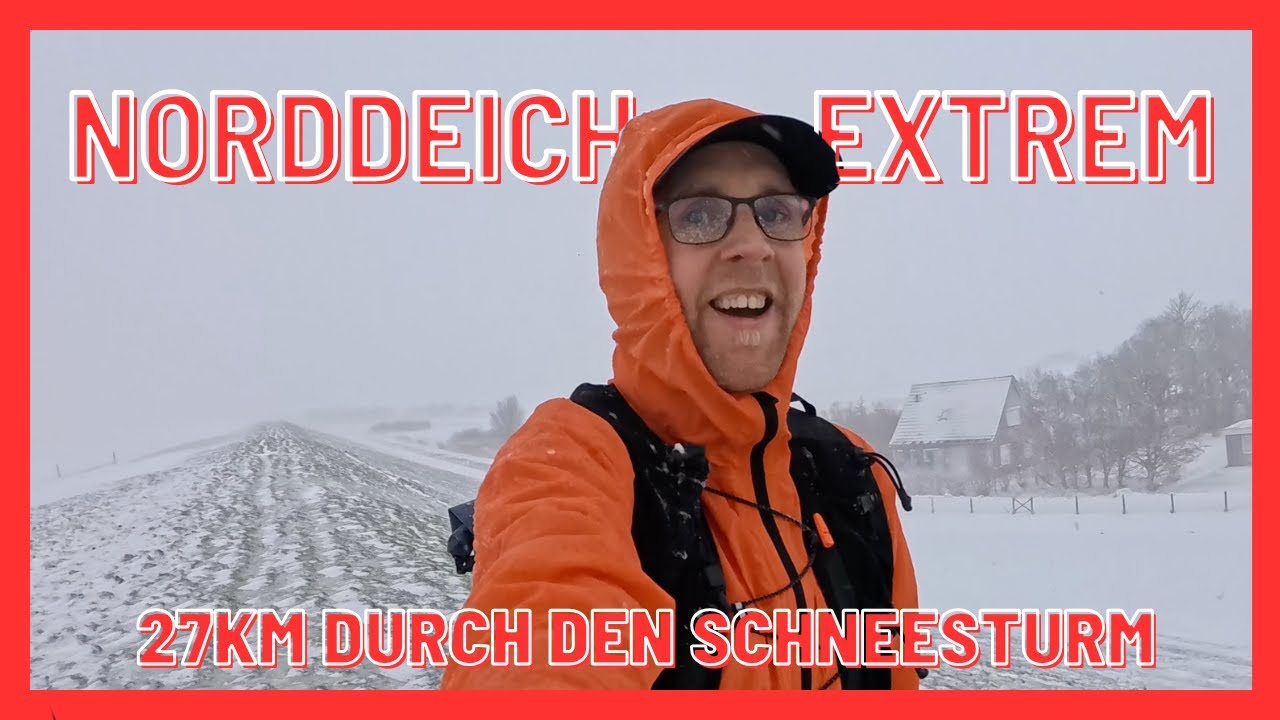 SCHNEESTURM in Norddeich: 27km gegen die Urgewalt! (Wahnsinn am Deich)