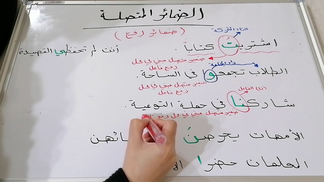 الضمائر المتصلة { الصف السابع }