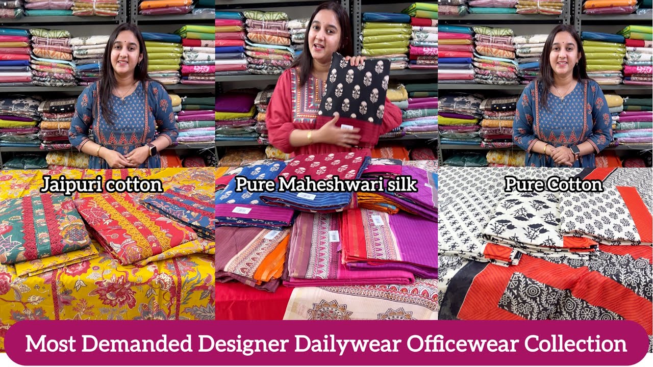 Pure Maheshwari modal silk suits🌹Lace work Jaipuri Cotton Suits🌹Rajkoti silk Patola kalamkari suits