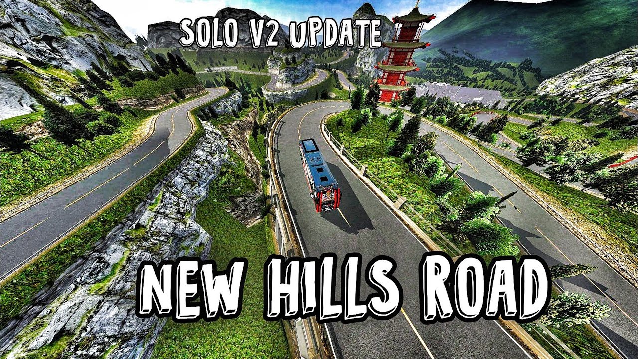 NEW UPDATE 🔥 NEW ROUTE MAP/ HILLS ROAD || SOLO V2 MAP IN BUSSID || bus simulator indonesia