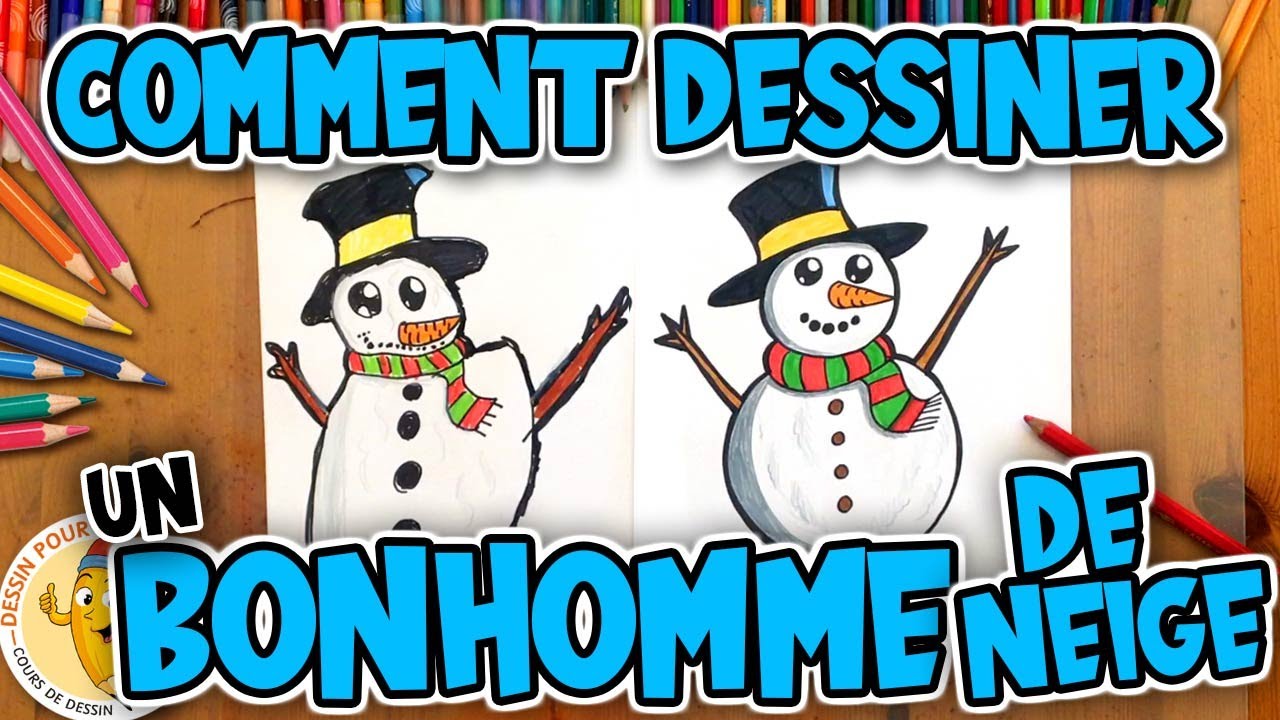 Comment dessiner un BONHOMME DE NEIGE étape par étape | Dessin Pour Enfant